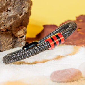 Bracciale "Solo Felice" (Nero/Rosso)