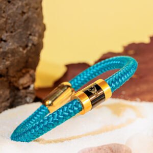 Bracciale "Solo Felice" (Azzurro/oro)