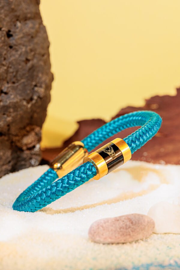 Bracciale "Solo Felice" (Azzurro/oro)