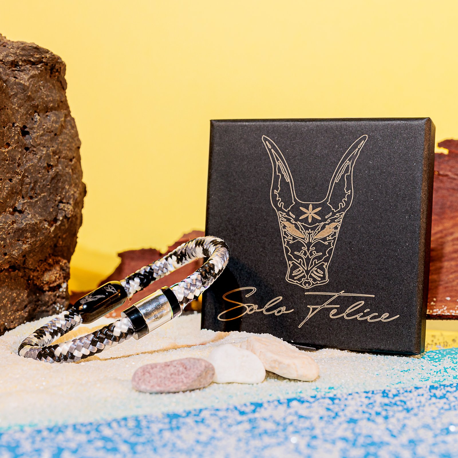 Bracciale "Solo Felice" (Black Snake) - immagine 2